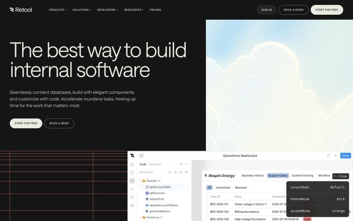 Retool website preview