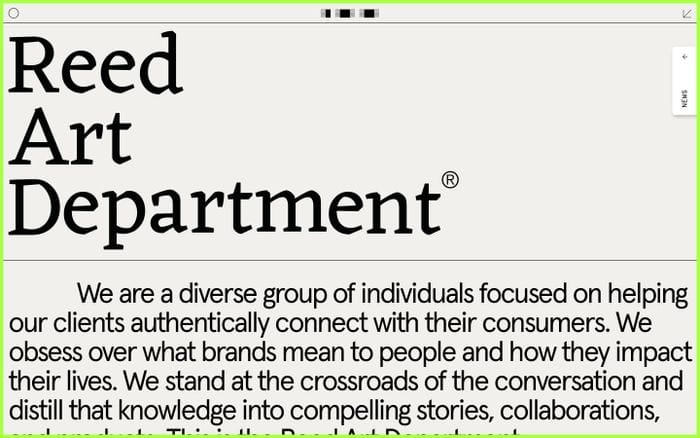  Reed Art Department website preview