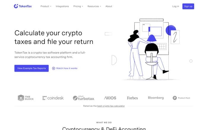 Crypto tax website preview