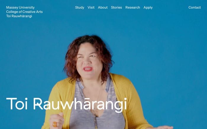 Toi Rauwhārangi College of Creative Arts | Massey University | Create with us website preview