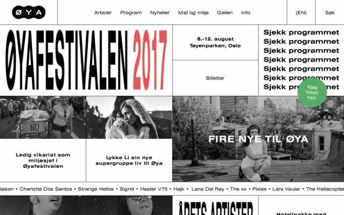 Oyafestivalen website preview