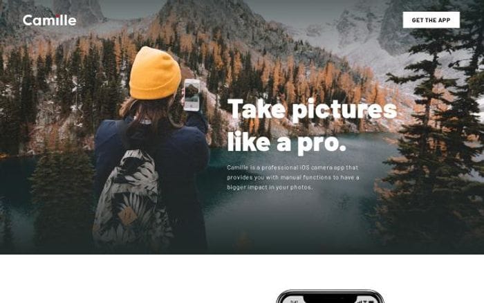 Getcamille website preview