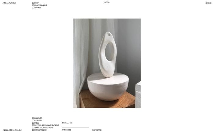 Julieta Alvarez Ceramics website preview