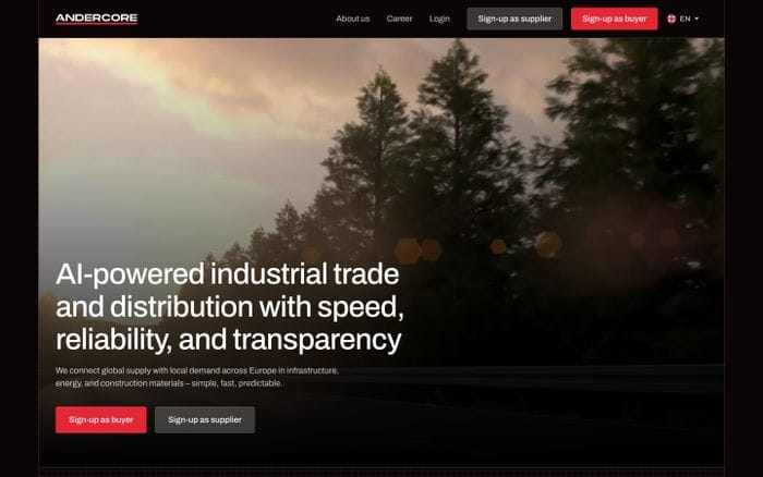 Andercore website preview