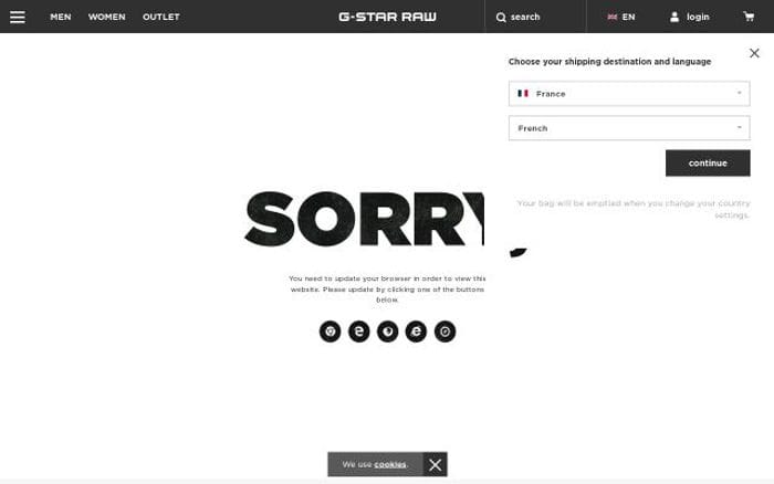 G-star website preview