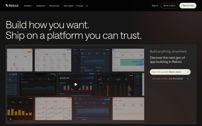 Retool website preview
