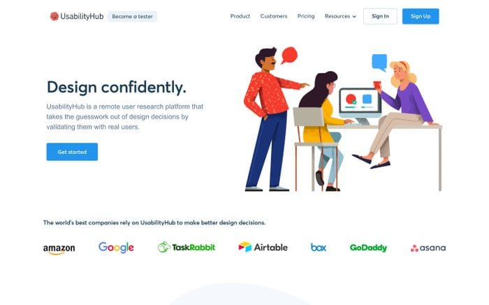 UsabilityHub | User Testing and Usability Research Platform website preview
