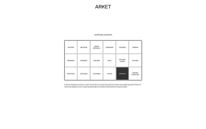 Arket website preview