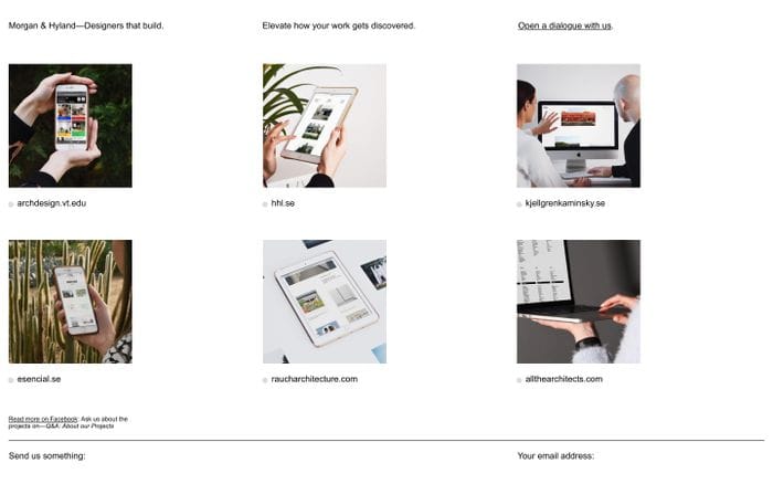 Morgan & Hyland—Designers that build. website preview