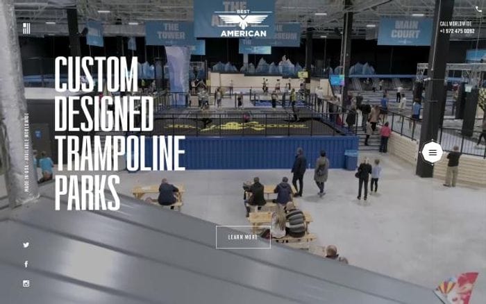 Trampolinepark website preview