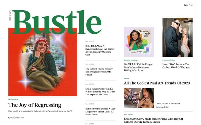 Bustle website preview