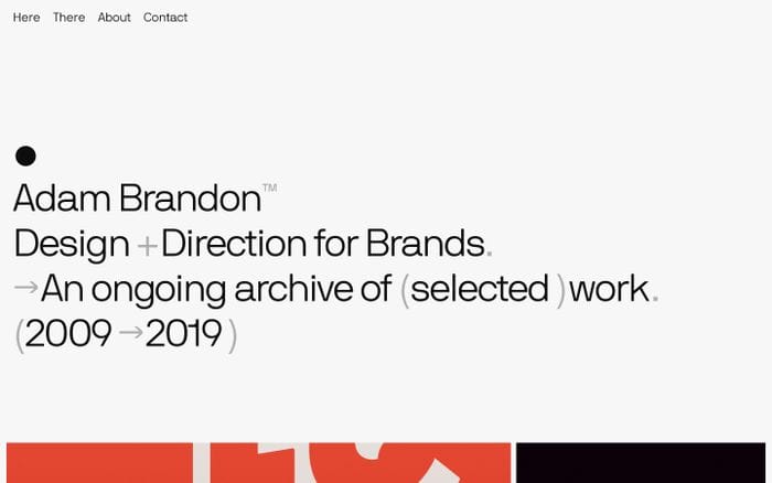 Adam Brandon — Design + Direction for Brands. website preview