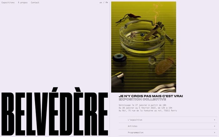 Belvédère website preview