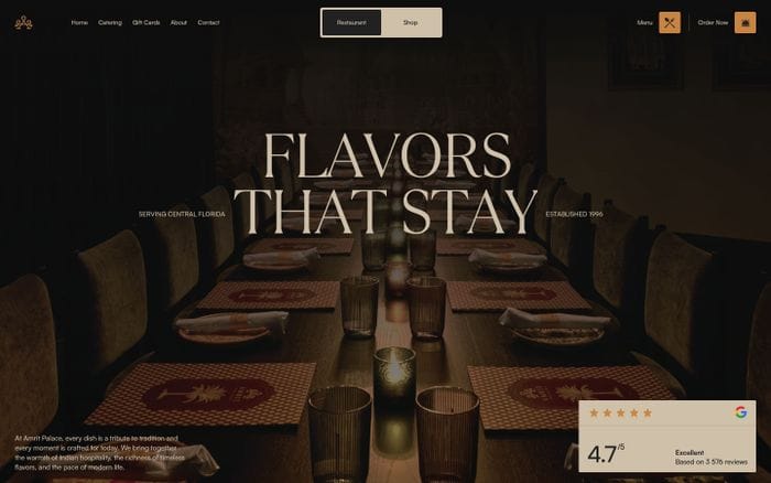 Amrit Palace website preview