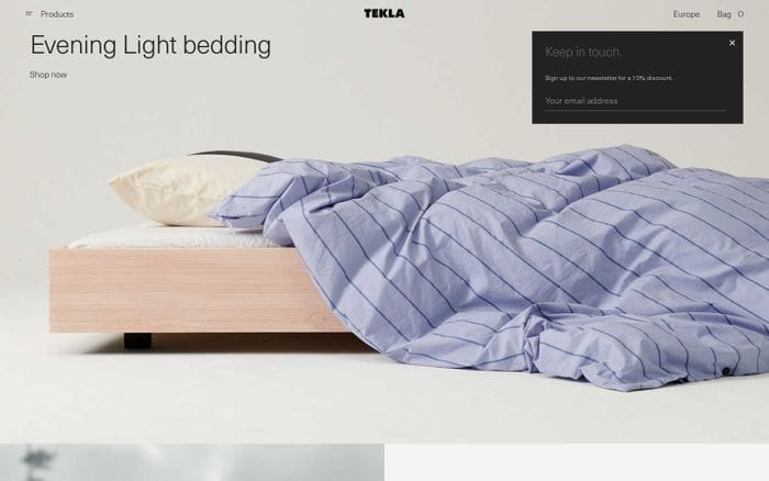 Tekla Fabrics website preview