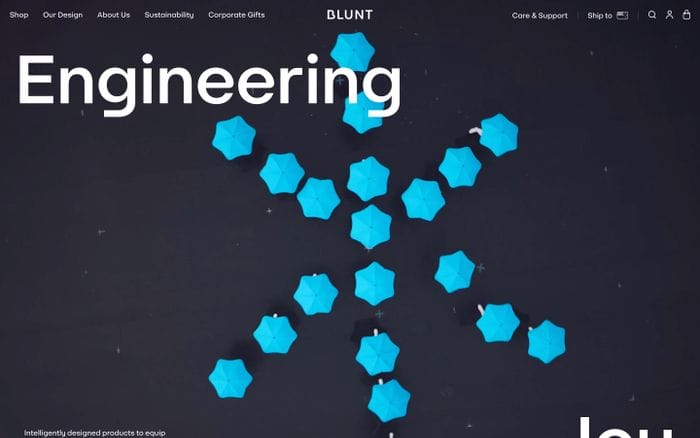 Blunt Umbrellas website preview
