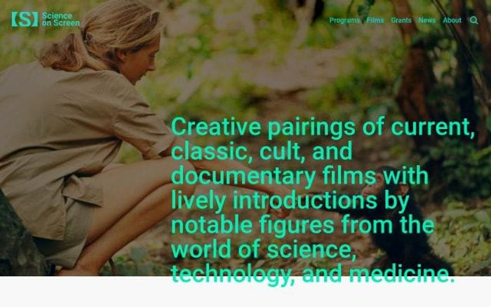 Scienceonscreen website preview