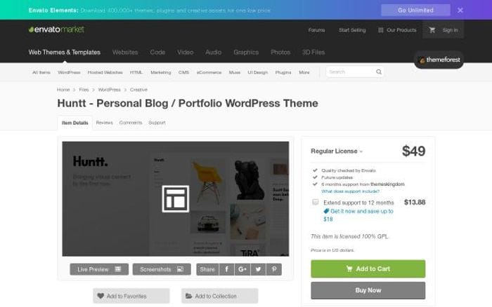 Themeforest website preview