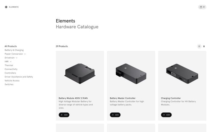 Arrival elements website preview