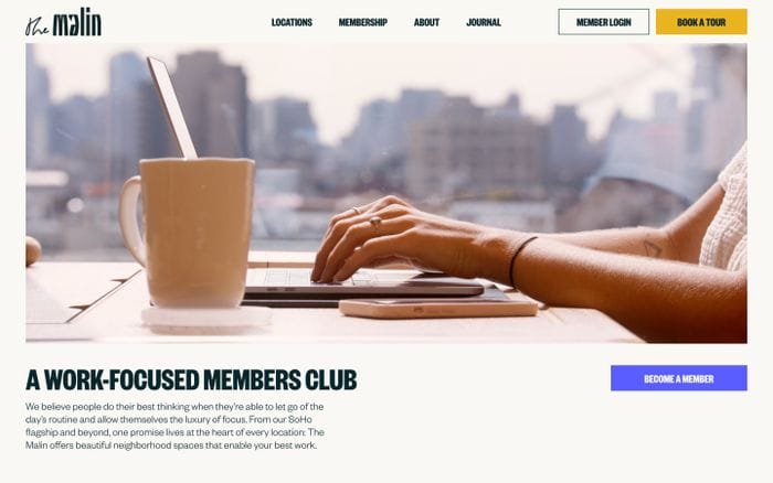 The Malin website preview