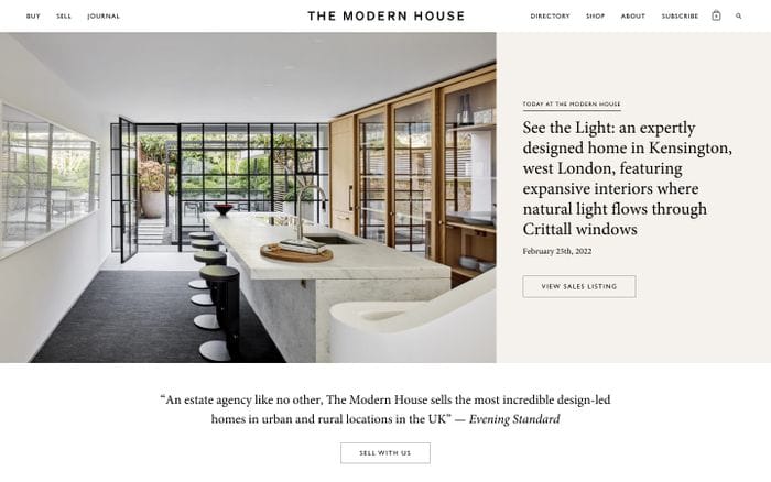 The Modern House website preview
