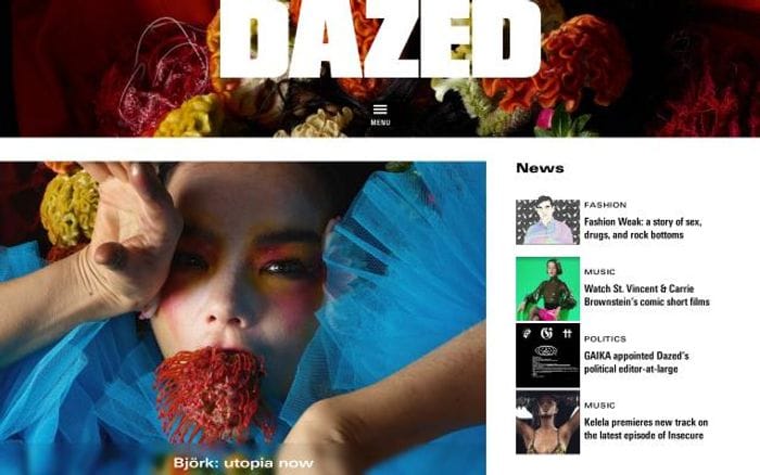 Dazeddigital website preview