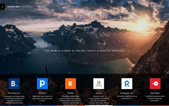 Bookingholdings website preview
