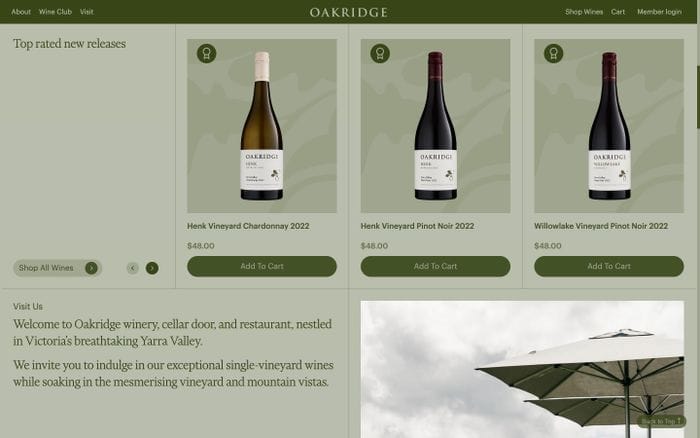 Oakridge website preview