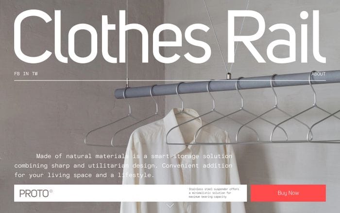 Proto Clothes rail website preview