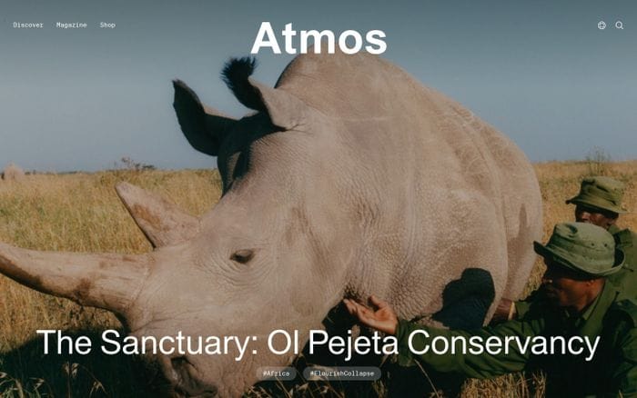 Atmos website preview