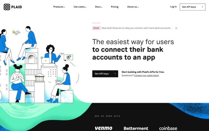 Homepage - Plaid website preview