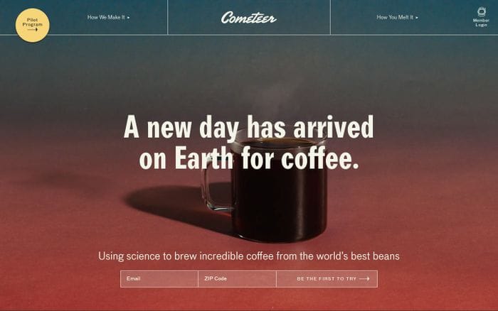 Cometeer website preview