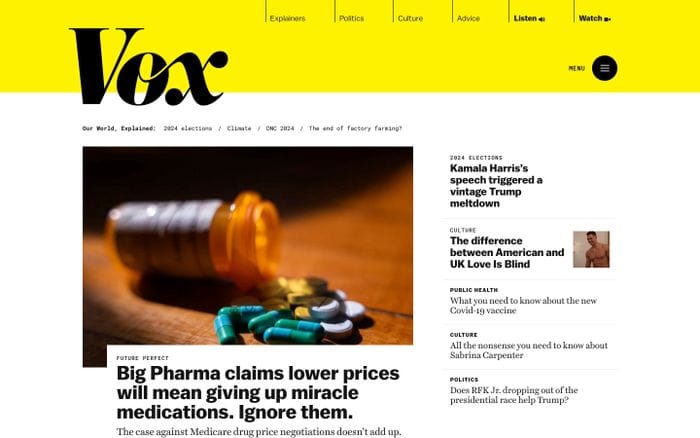 Vox website preview