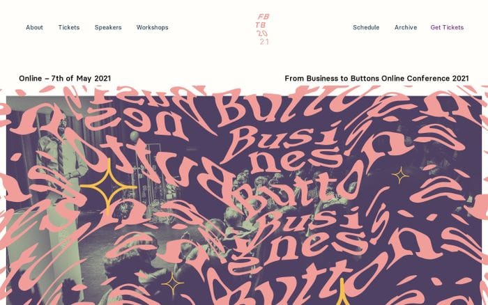From Business to Buttons 2021 website preview