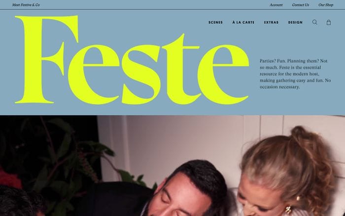 Feste website preview