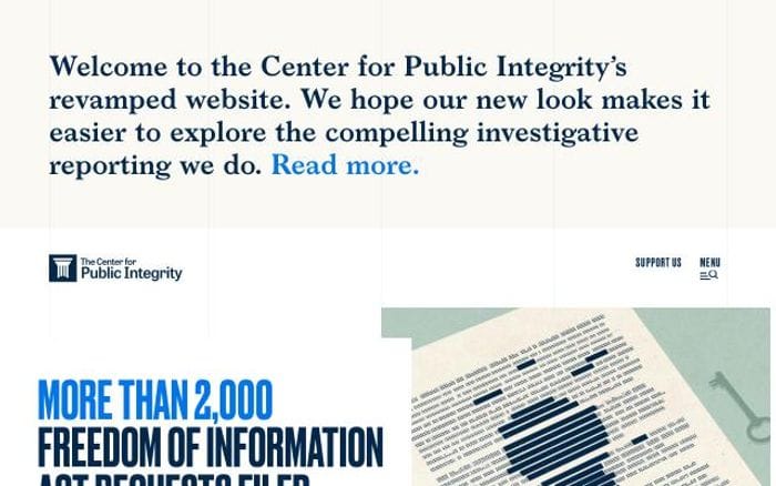 Publicintegrity website preview