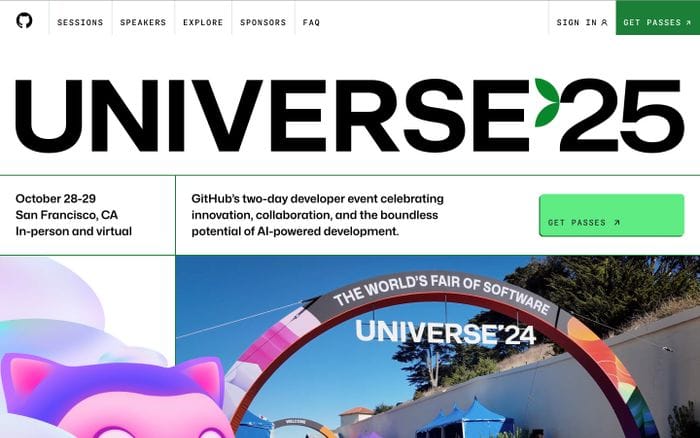Github Universe website preview