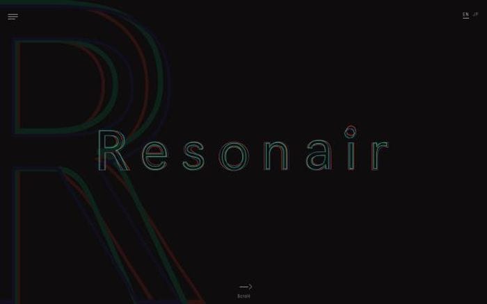 Resonair website preview