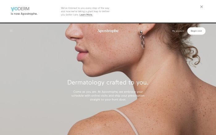 Apostrophe | Dermatology crafted to you. website preview