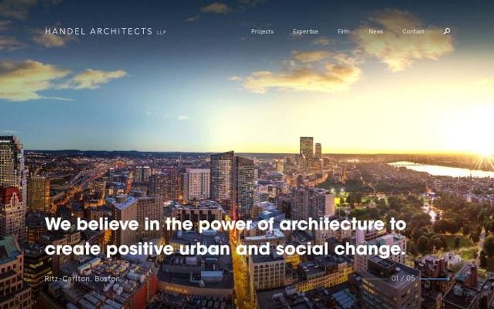 Handelarchitects website preview