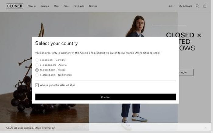 Closed website preview