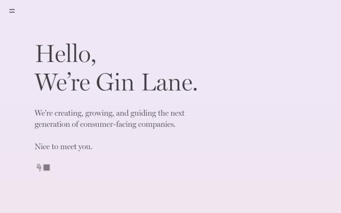 Ginlane website preview
