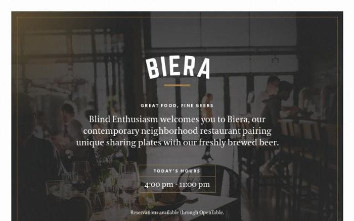 Biera website preview