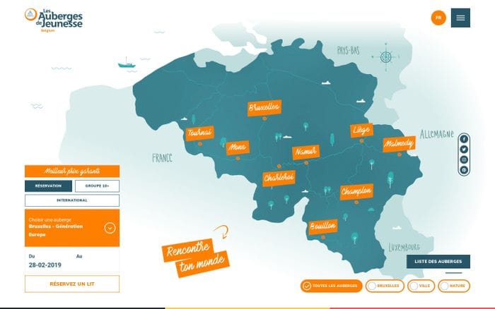 Accueil · Les Auberges de Jeunesse website preview