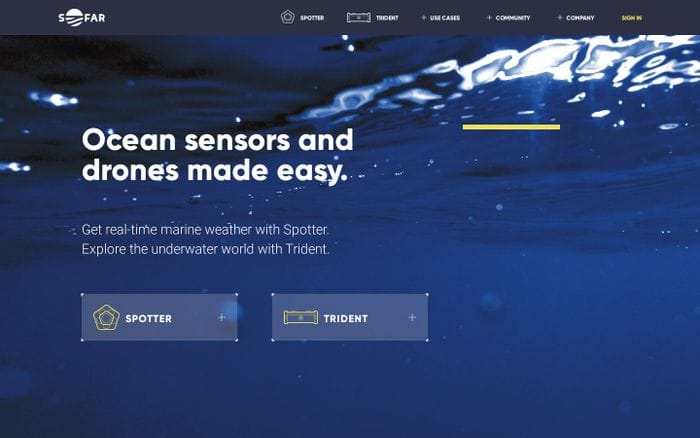 Ocean Sensors & Underwater Drones — Sofar website preview