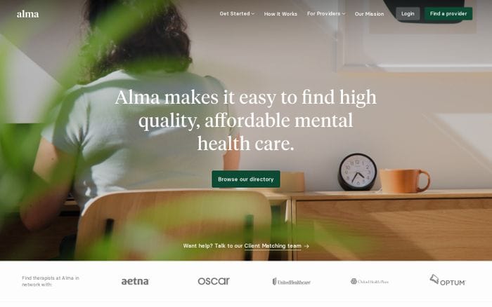 Alma website preview