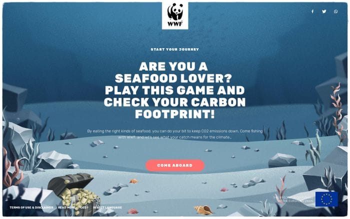 WWF Finprint Game website preview