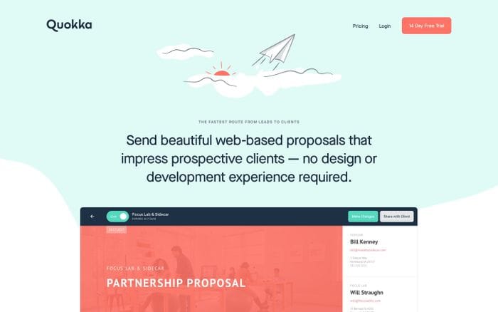 Quokka: Proposals Made Easy website preview