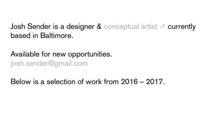 Joshsender website preview