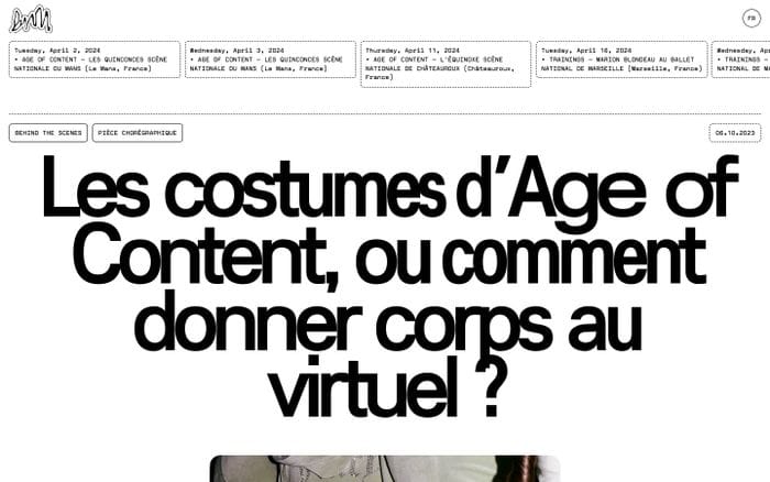 Ballet National de Marseille website preview